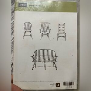 Stampin’ Up set Have a Seat 4 stamp set NEW never used